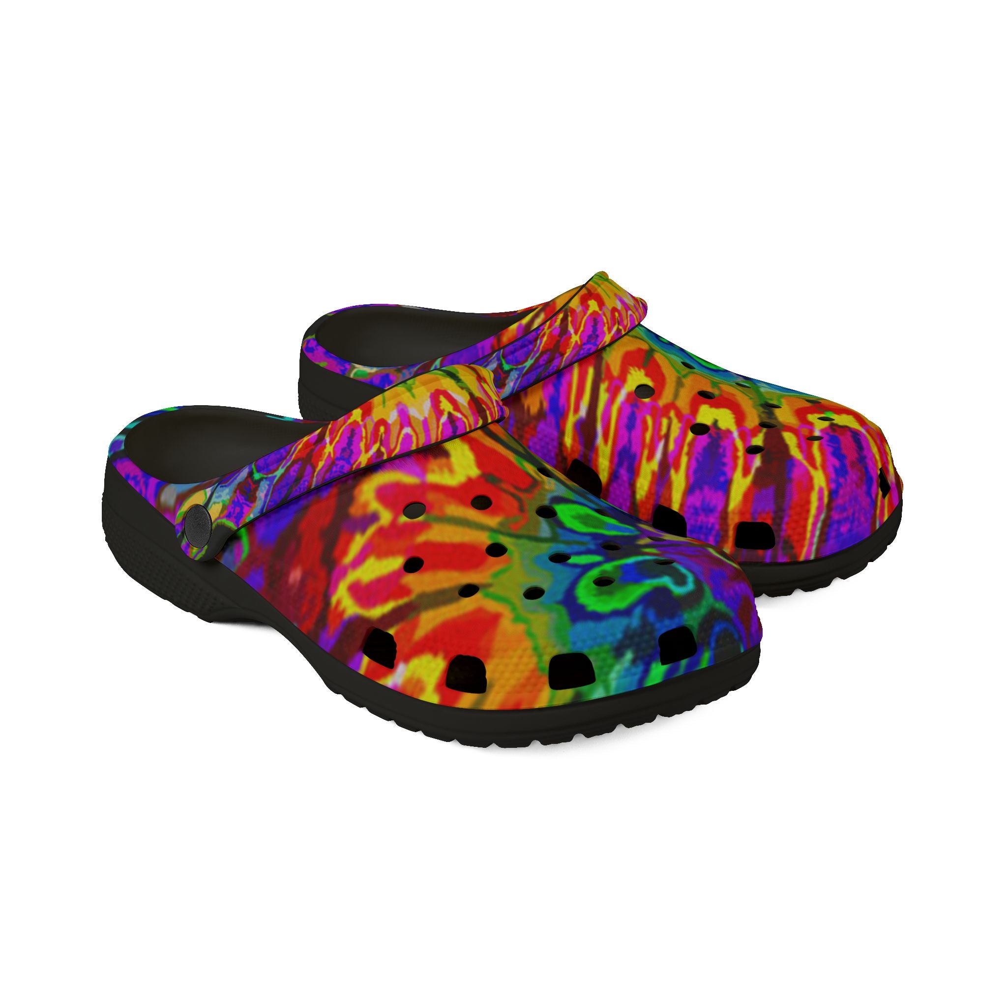 Vibrant Tie-Dye EVA Foam Shoes, Colorful Clogs