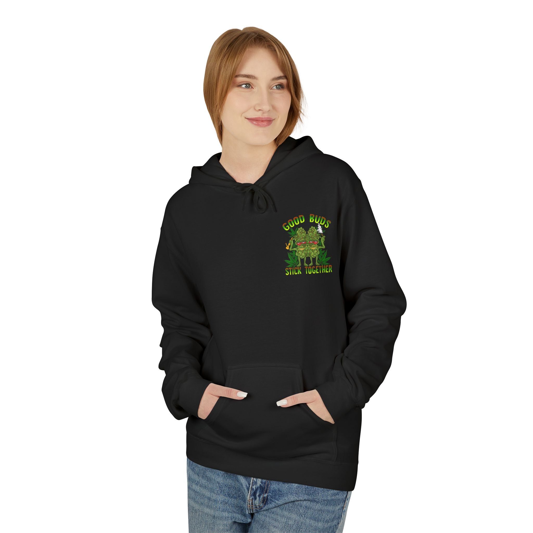 Cozy Artistic Fleece Hoodie with Minimalist Design