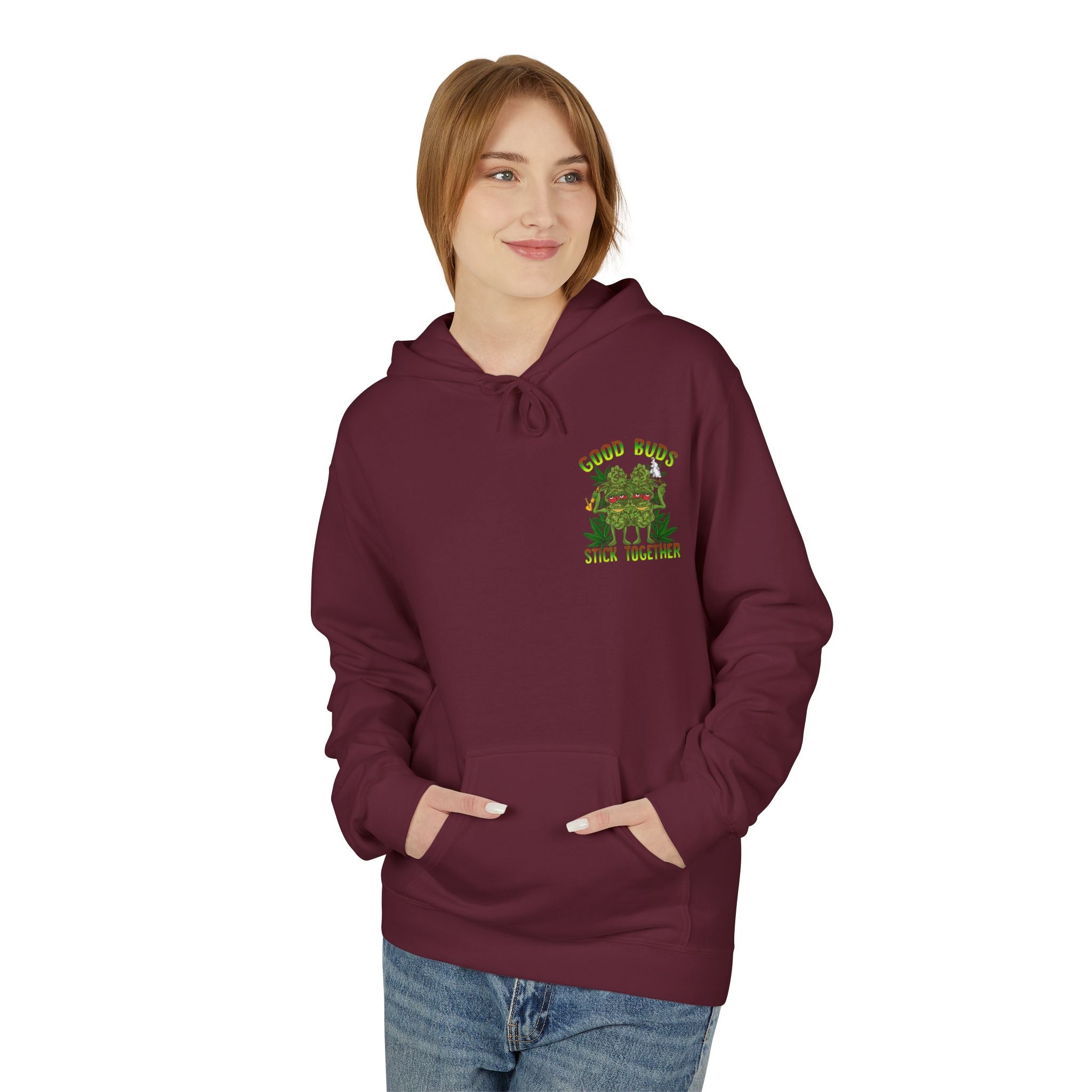 Cozy Artistic Fleece Hoodie with Minimalist Design