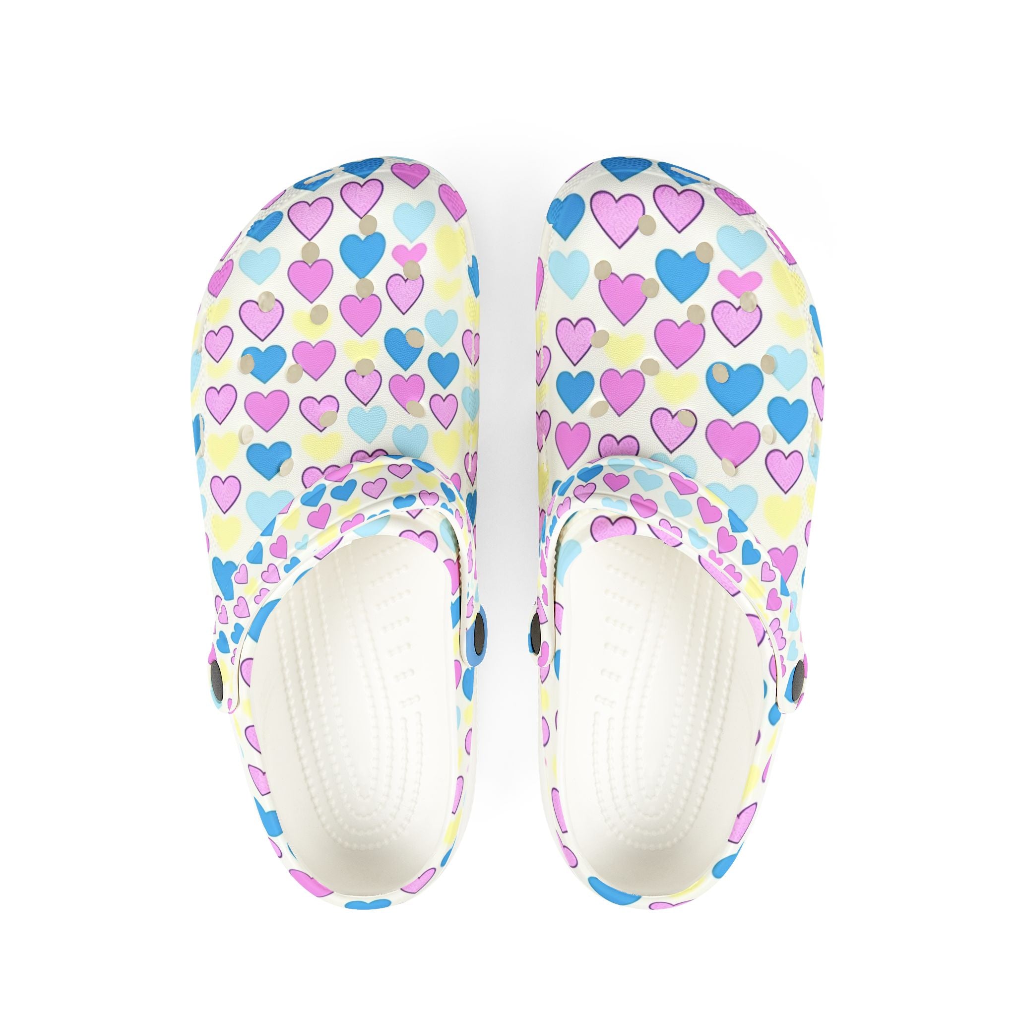 Colorful Heart Print EVA Foam Clogs
