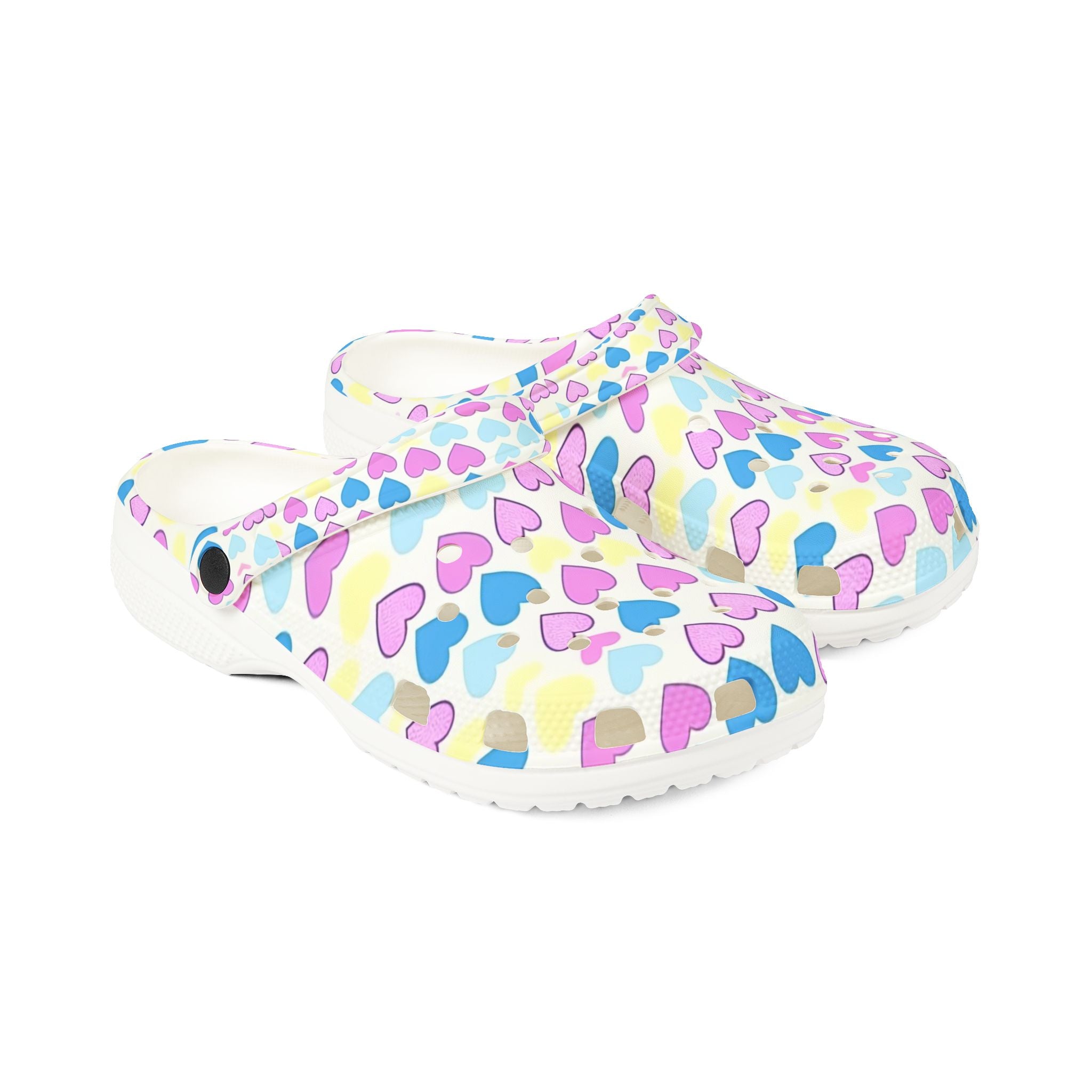 Colorful Heart Print EVA Foam Clogs